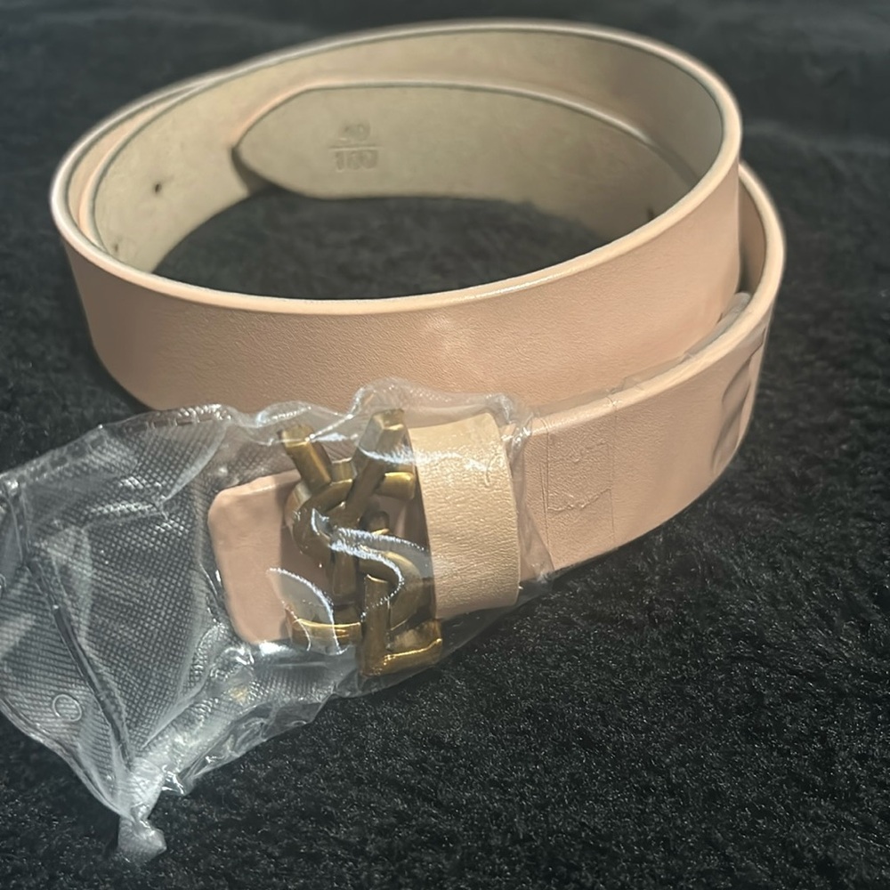 Yves Saint Laurent Gold and Pink Belt with Minimalist Design